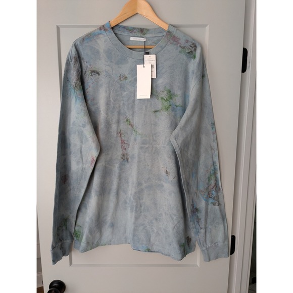 NWT John Elliott Marble‎ Mix LS University Tee Shasta Tie Dye L/S Mens Sz 4/XL